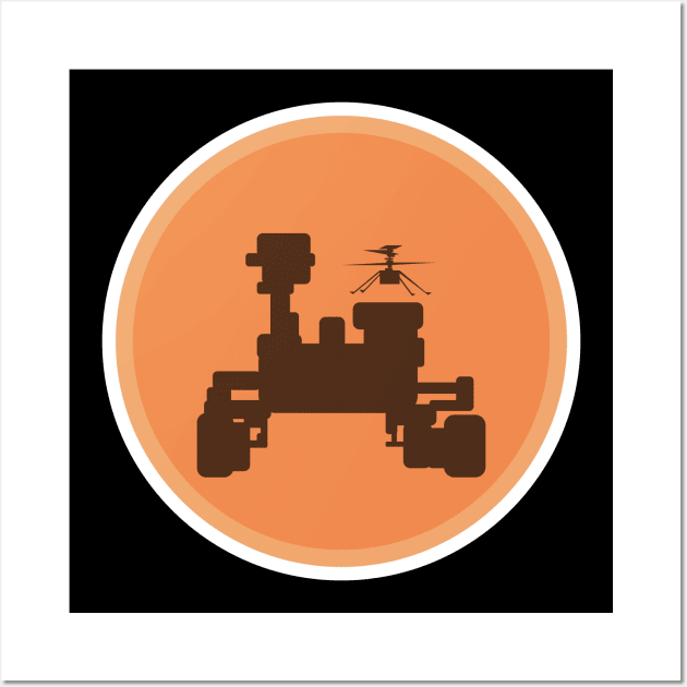 Rover Perseverance and Copter Light Shirt Wall Art by ilrokery